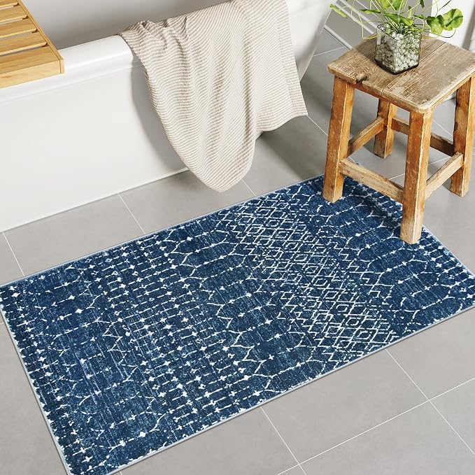 Lahome Moroccan Runner Rugs for Hallway 2x4 Bathroom Rugs Non-Slip Small Throw - Image 6