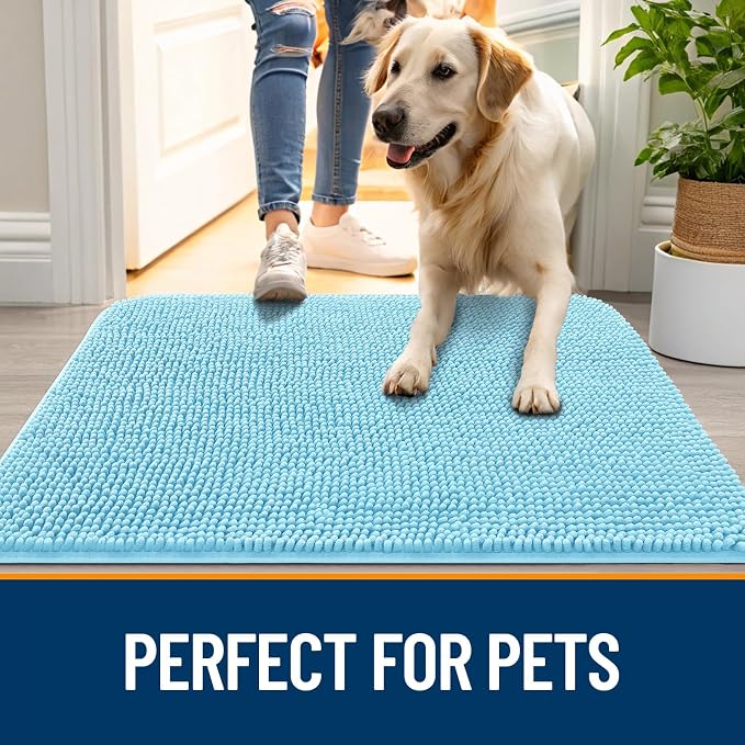 OLANLY Dog Door Mat for Muddy Paws 34x21, Absorbs Moisture and Dirt, Absorbent - Image 6