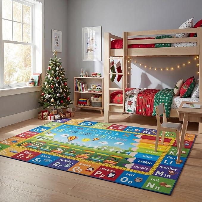 Unirea 8x10 Kids Rug for Playroom Classroom Bedroom, Washable Educational Play - Image 8