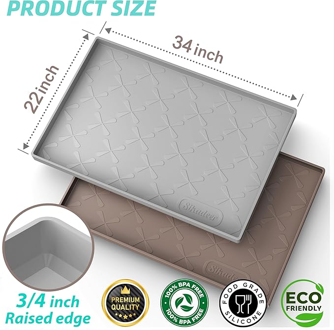 SIKADEER Under Sink Mat Waterproof 34" x 22", Silicone Mat Kitchen Drawer Shelf - Image 3