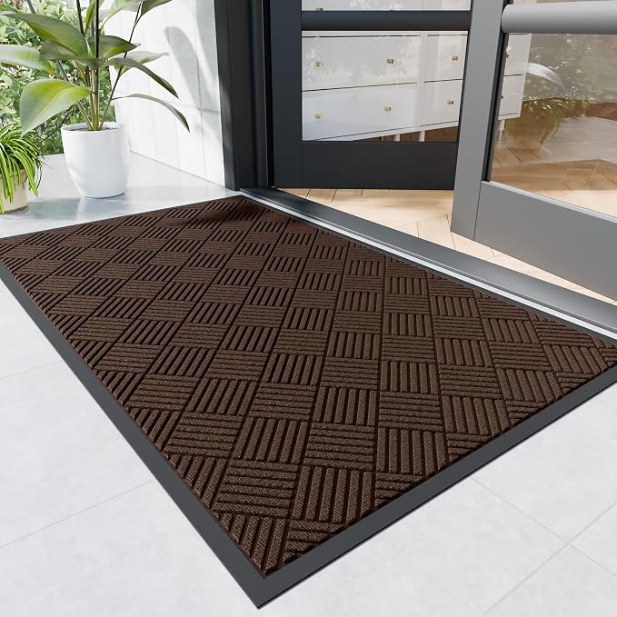 Durable Indoor Outdoor Door Mat, Non-Slip Backing, Stain and Fade Resistant by NatureiFrontDoorMat