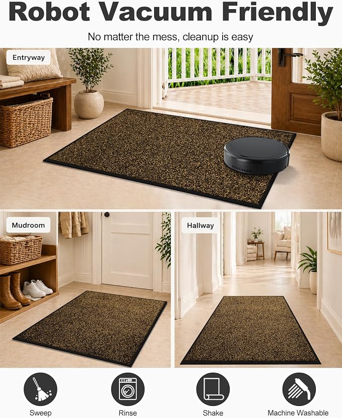 Mibao Super Absorbent Front Door Mat, Non-Slip Washable Indoor Doormats - Image 5