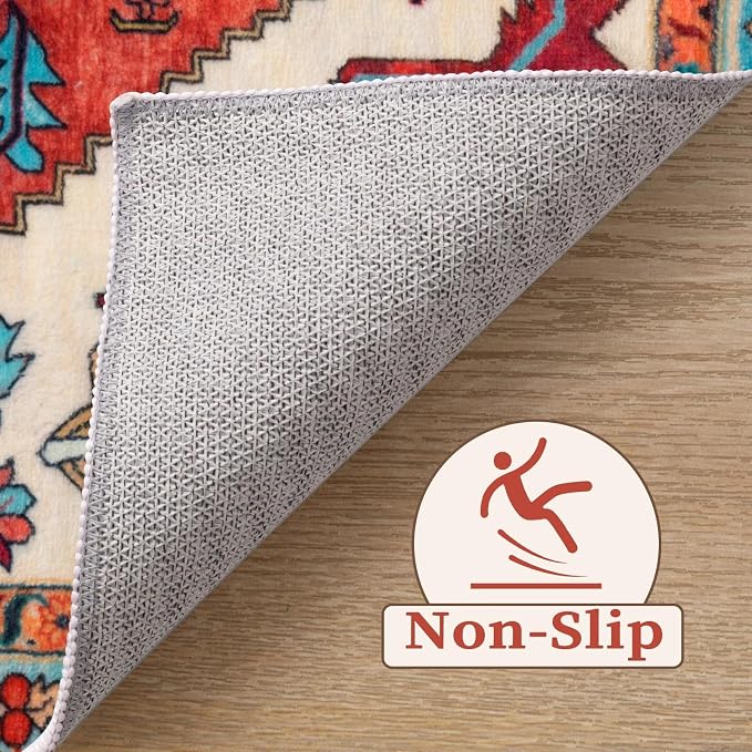 SERISSA Boho Area Rugs for Entryway, 3x4 Washable Non-Slip Kitchen Rug - Image 5