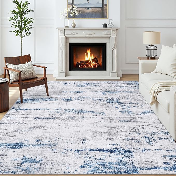Area Rugs 6x9 Living Room: Large Modern Abstract Washable Rug Soft Anti-Skid - Image 2