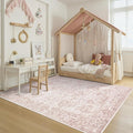 Rugxara 5x7 Washable Area Rug for Living Room & Bedroom, Large Light Pink Rugs by Rugxara