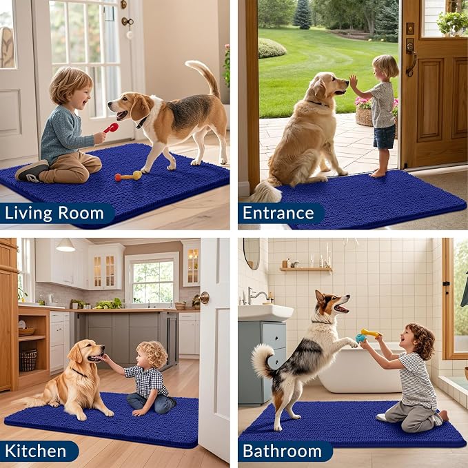 Smiry Dog Door Mat for Muddy Paws 59x24, Absorbent Dirt Trapper, Non-Slip - Image 7