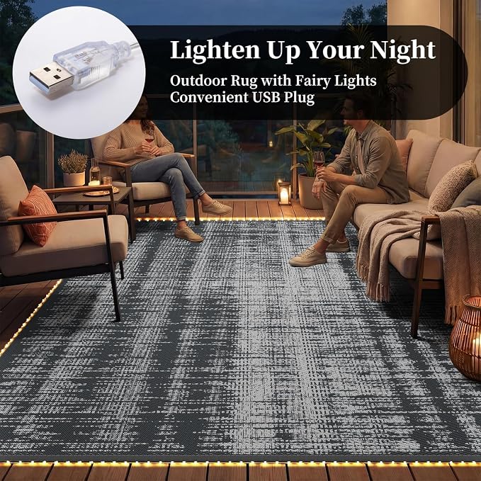 MontVoo Outdoor Rug Waterproof 9x12 ft - Image 2