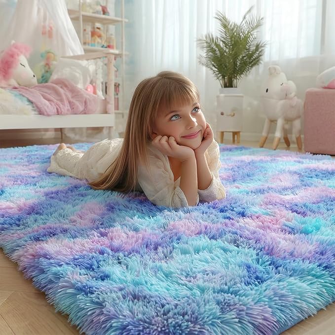 PAGISOFE Plush Rainbow Mermaid Rugs - Image 4