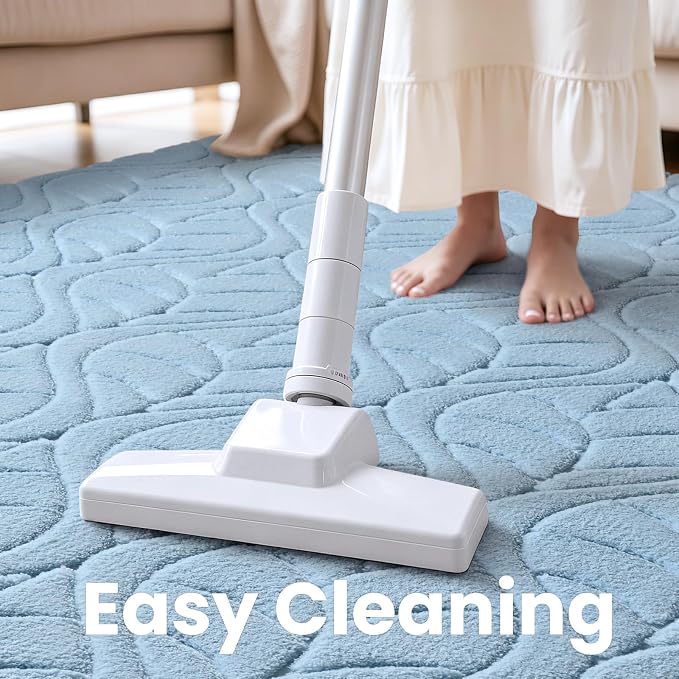 Macgace 4x6 Blue Area Rug, Soft Shag Carpet, Washable Bedroom Nursery Rugs - Image 8