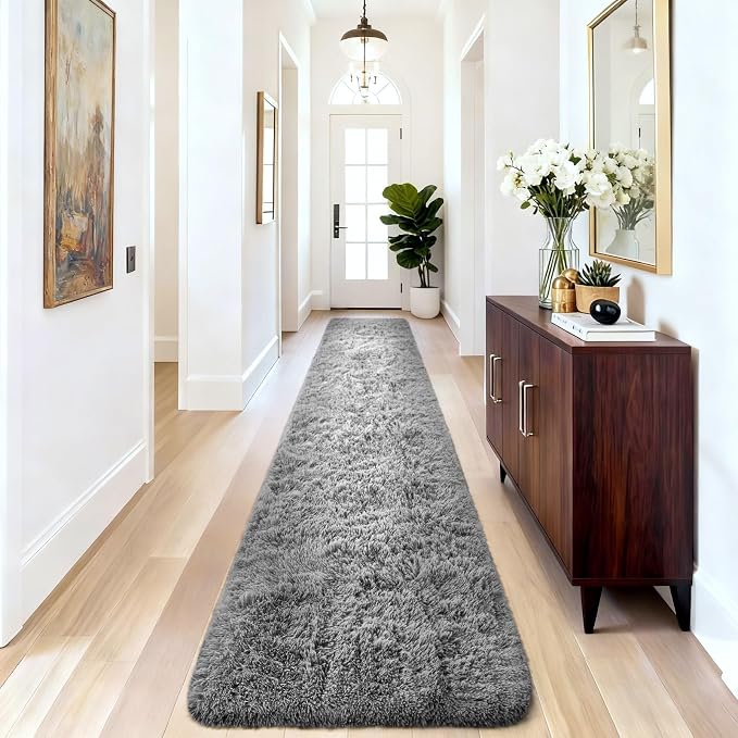 Ophanie 2x10 Runner Rug for Hallway, Upgrade Non-Slip Fluffy Soft Bedside Rugs - Image 6