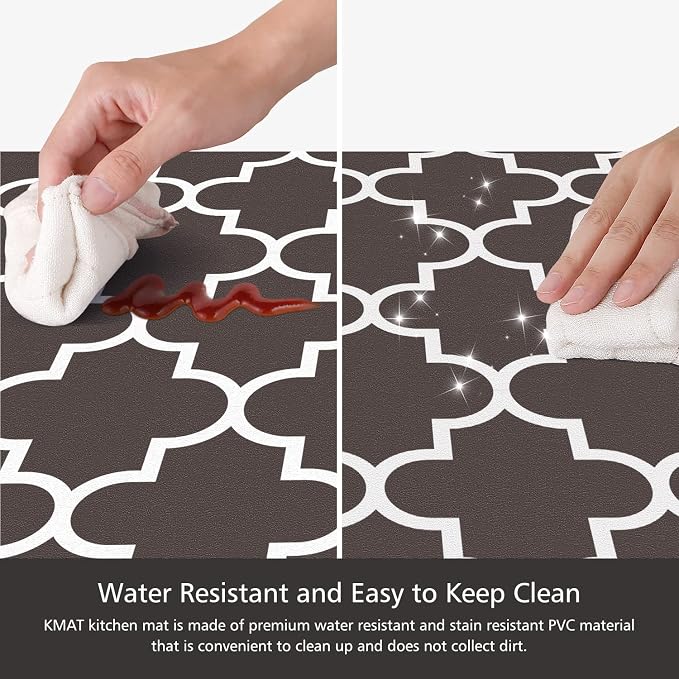 KMAT Kitchen Mat 0.47inch Cushioned Anti-Fatigue Kitchen Rug, Waterproof - Image 4
