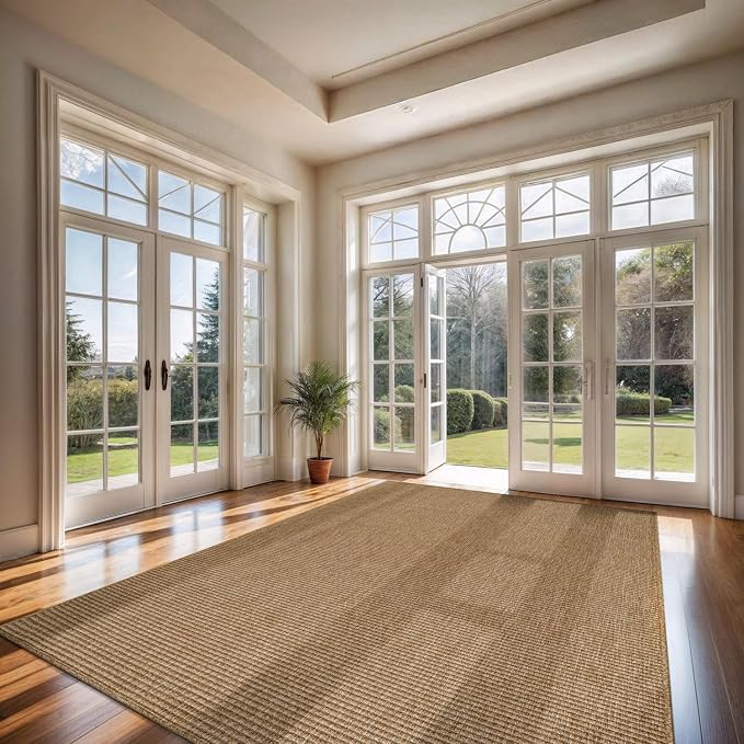 CAMILSON Easy Jute Rug 6x9, Indoor Outdoor Natural Color Farmhouse Area Rugs - Image 7