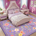 RELEANY Floral 7x9 Area Rugs Washable Print Boho Cute Carpet Non Slip Flower by RELEANY