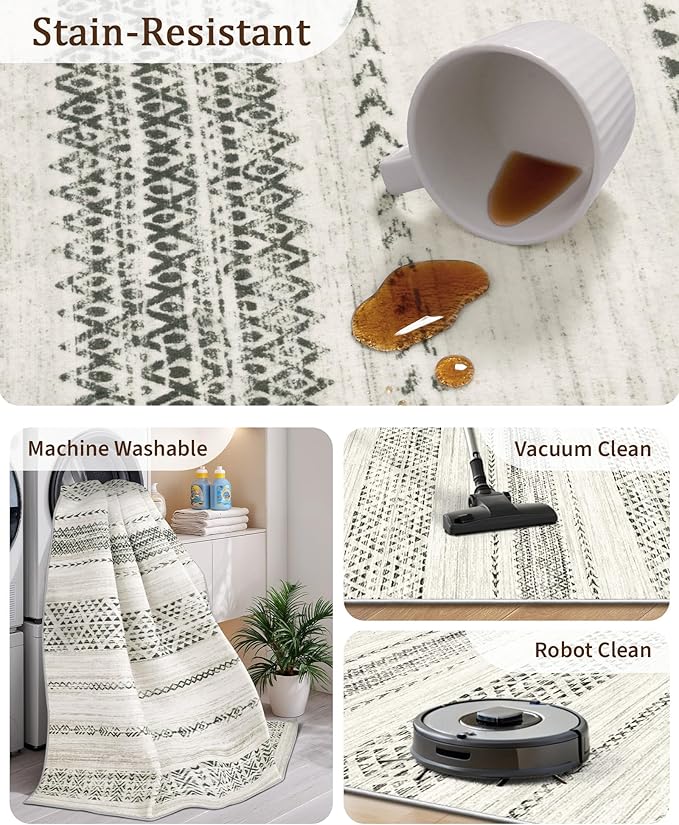 Miukiki 2x6 Hallway Runner Rug Moroccan Washable Kitchen Rug Non Slip Indoor - Image 4