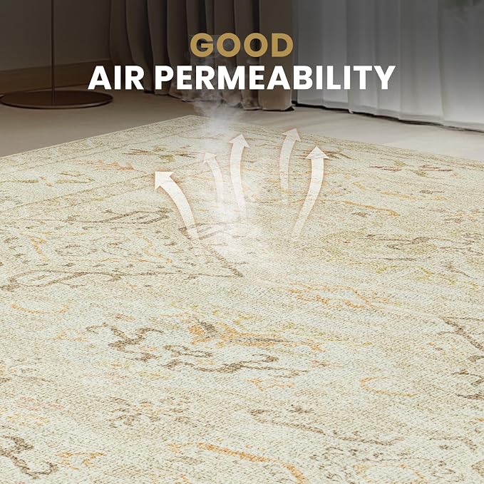 Washable Rugs 8x10 Area Rugs for Living Room-Light Brown Rugs for Bedroom - Image 6