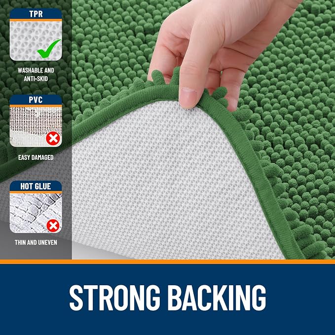 OLANLY Large Bathroom Rugs 45x27, Extra Soft Absorbent Chenille Bath Rugs - Image 6