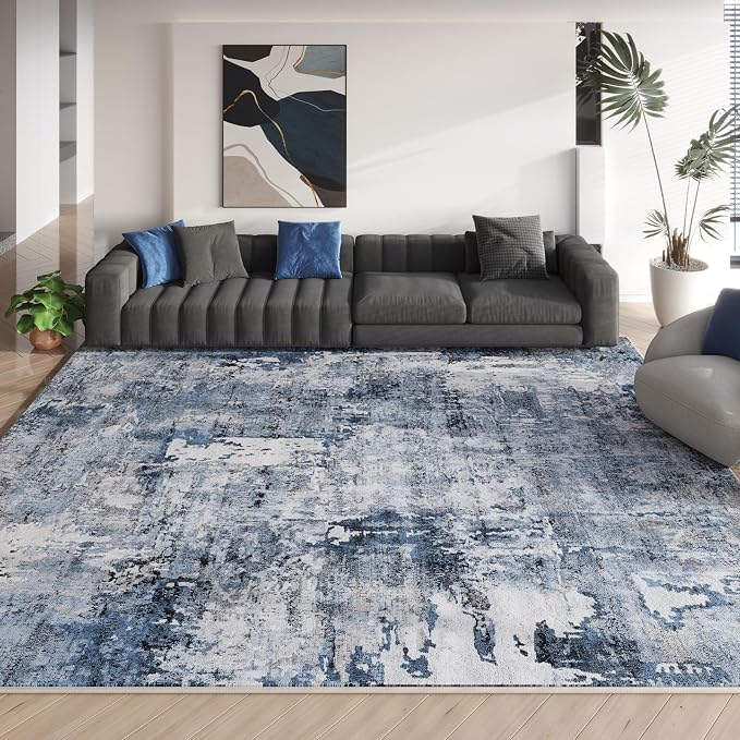 Rugcomf 9x12 Boho Rug Soft Area Rug Non-Slip Non-Shedding Faux Wool Vintage Rug - Image 8