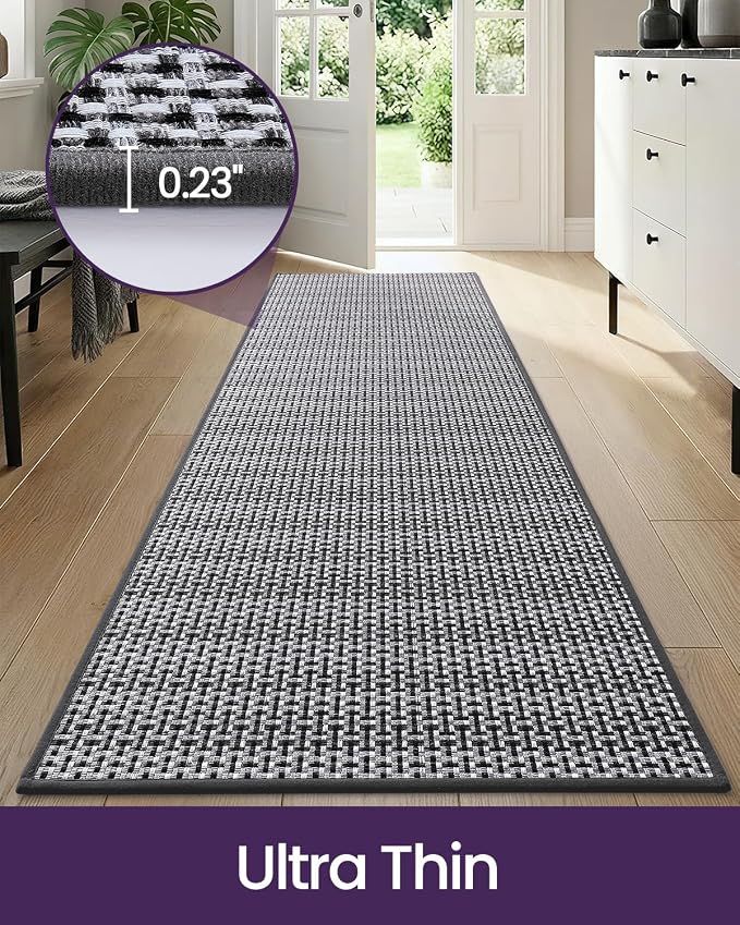 DEXI Hallway Runner Rug 2'4"x10', Non Slip Rubber Backed Runners Carpet - Image 3
