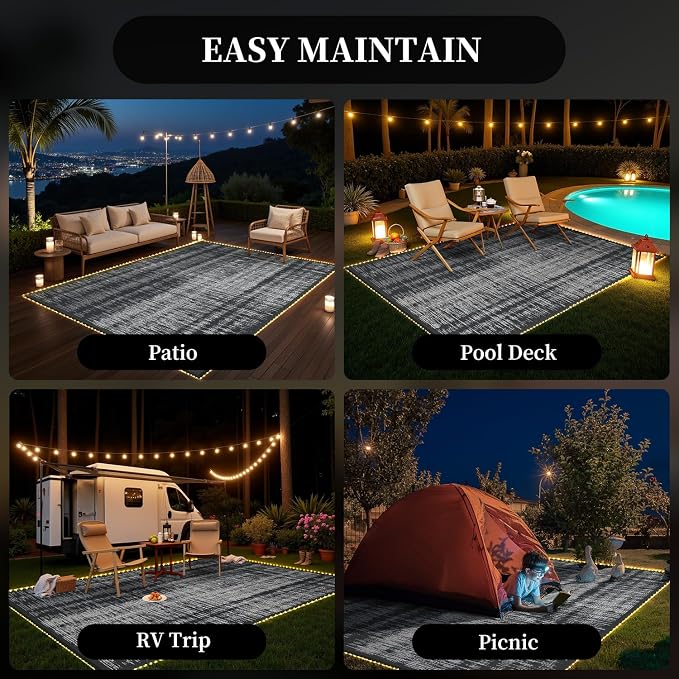 MontVoo Outdoor Rug Waterproof 9x12 ft - Image 6