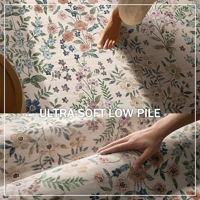 Machine Washable Rugs for Living Room: 6x9 Area Rugs for Bedroom Vintage Stain - Image 5