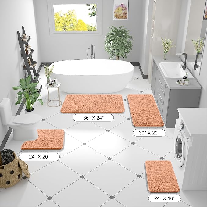 OLANLY Small Bathroom Rugs 24x16, Extra Soft Absorbent Chenille Bath Rugs - Image 8