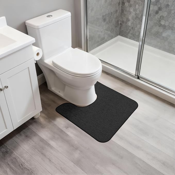 Bosap Toilet Rugs U Shaped Bathroom Rug, Machine Washable Non Slip Quick Dry - Image 6
