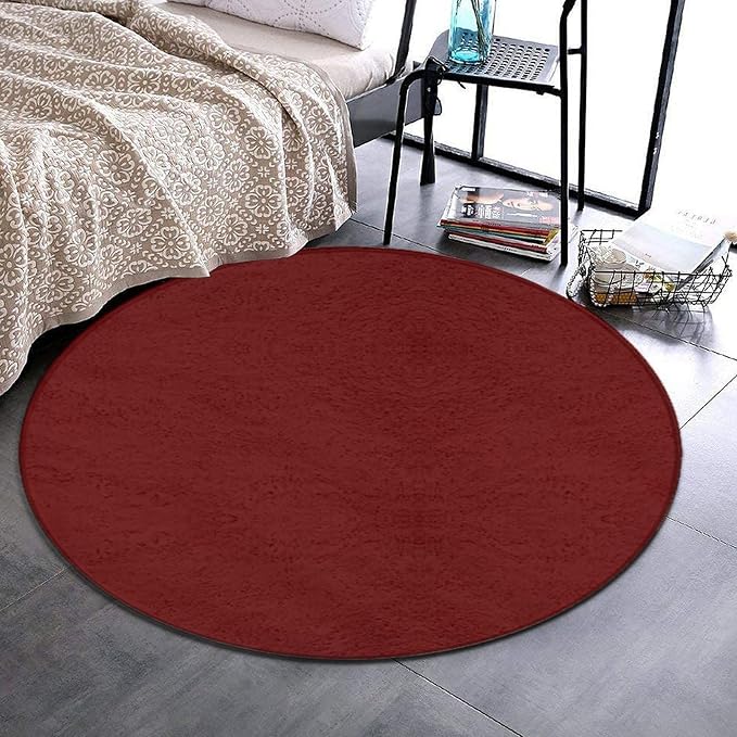 Machine Washable Modern Round Area Rug, Room Sofa Yoga Soft Round Carpet - Image 2