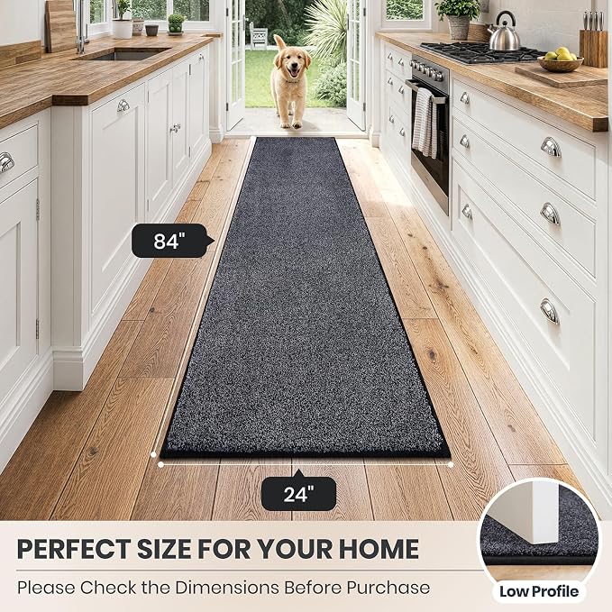 PURRUGS Dirt Trapping Door Mat 24" x 84", Non-Slip Machine Washable Entryway Rug - Image 8