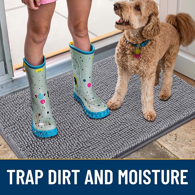 Smiry Dog Door Mat for Muddy Paws 59x20, Absorbent Dirt Trapper, Non-Slip - Image 3