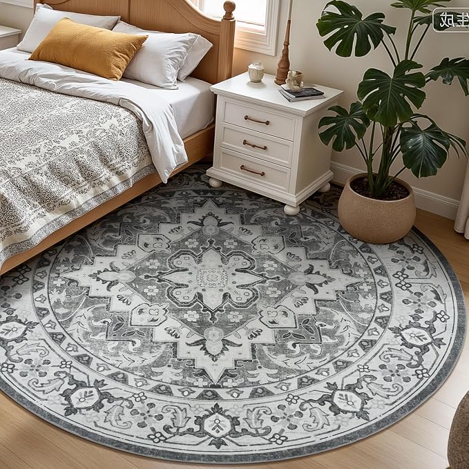 Lessymo 8FT Washable Round Area Rugs - Image 2