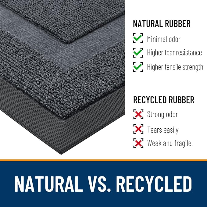 OLANLY Half Circle Door Mat Indoor Outdoor Entrance Welcome, Waterproof - Image 4