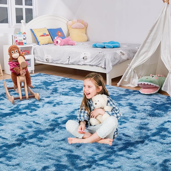 Ultra Soft Rug for Living Room, 4X6 Fluffy Shag Area Rug for Bedroom, Modern - Image 2