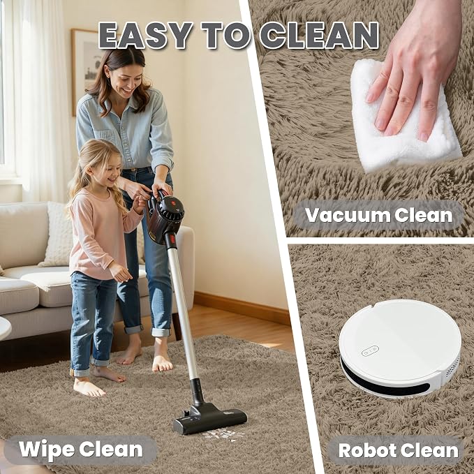 4x6 Area Rug for Living Room, Ultra Soft Fluffy Shag Rugs for Bedroom, Non-Slip - Image 4