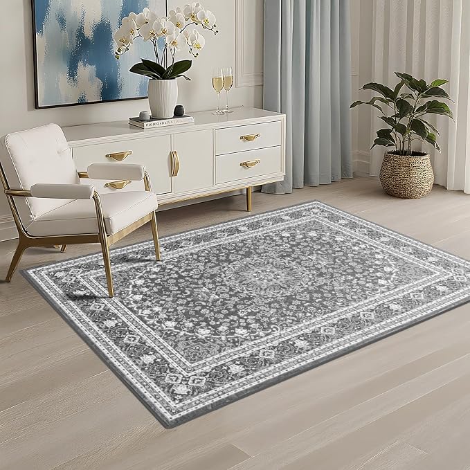 Lessymo 3 x 5 Area Rugs for Living Room- Machine Washable Area Rugs Boho Faux - Image 2