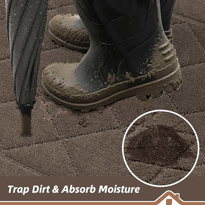 BEQHAUSE Dirt Trapper Door Mat 24" x 60", Doormat Non-Slip Entryway Rugs - Image 3