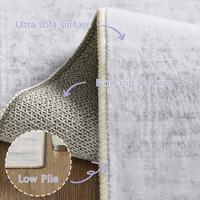 Latte&Fog 5x7 Washable Area Rugs - Image 9