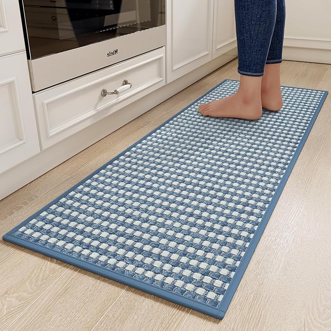YDKGL Kitchen Rugs Non Slip Washable, Rubber Backing Soft Chenille Braided by YDKGL