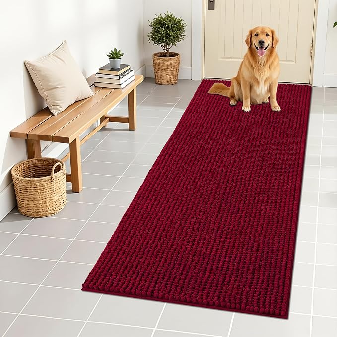 OLANLY Dog Door Mat for Muddy Paws 59x24, Ultra Absorbent Chenille Mud Doormat by OLANLY