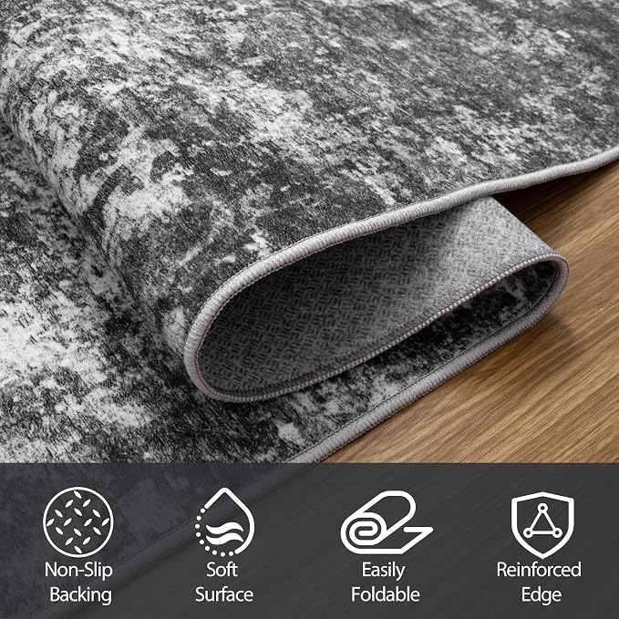 6x9 Area Rugs for Living Room Rug Washable: Abstract Rug for Dining Room - Image 4