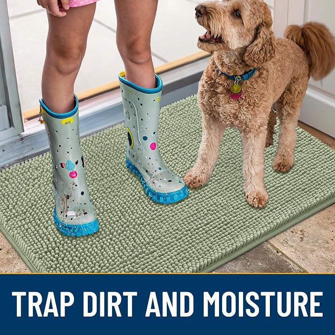 Smiry Dog Door Mat for Muddy Paws 40x32, Absorbent Dirt Trapper, Non-Slip - Image 3