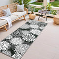 2x6 Washable Runner Rug for Hallway Tropical Botanical Modern Floral Chenille by ArenaRug
