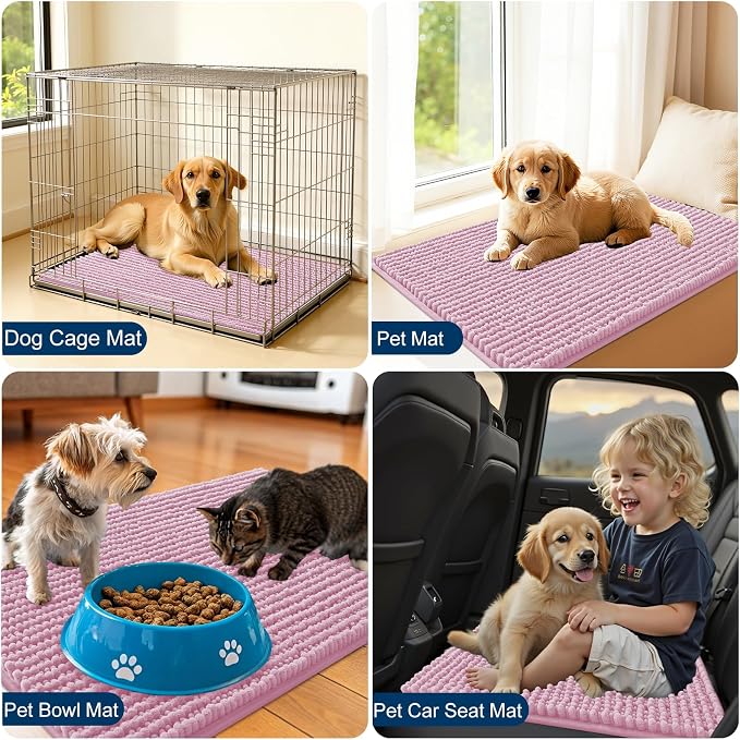 OLANLY Dog Door Mat for Muddy Paws 59x24, Ultra Absorbent Chenille Mud Doormat - Image 7