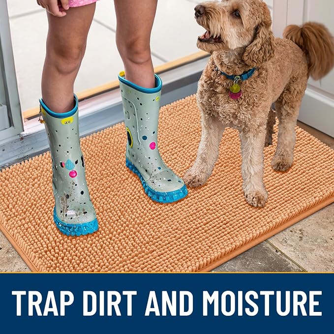 Smiry Dog Door Mat for Muddy Paws 24x16, Absorbent Dirt Trapper, Non-Slip - Image 3