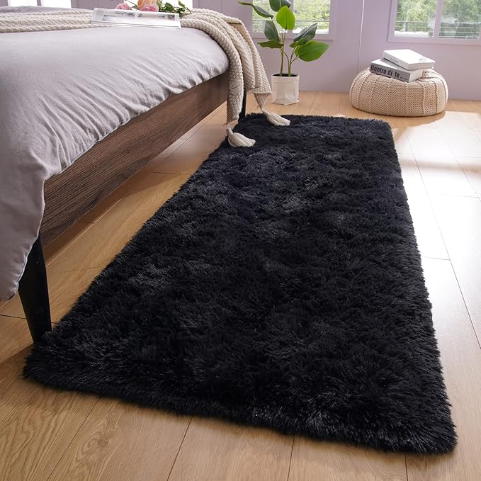 YJ.GWL Fluffy Runner Rug for Bedroom Living Room Soft Shag Rugs 2x6 Feet by YJGWLHomeDecor
