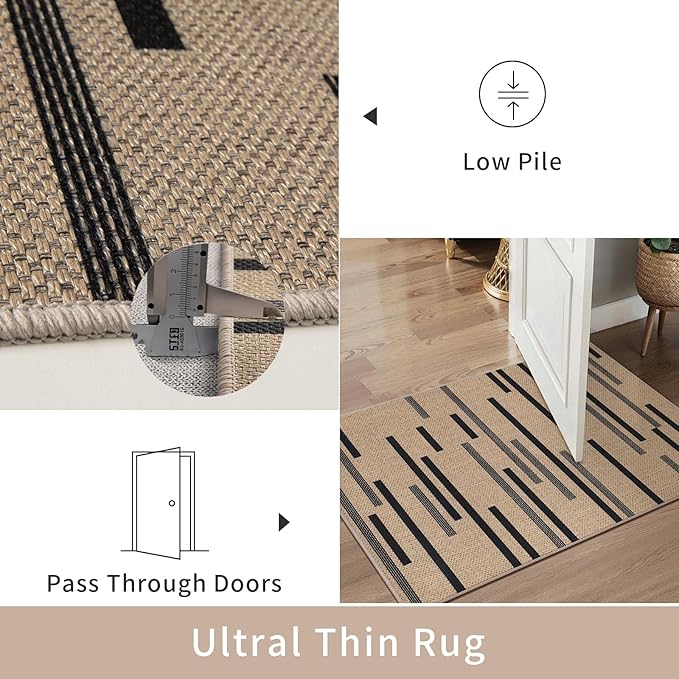 Tangsoo Modern Easy Jute Rug 5x7 Large Washable Area Rugs - Image 4