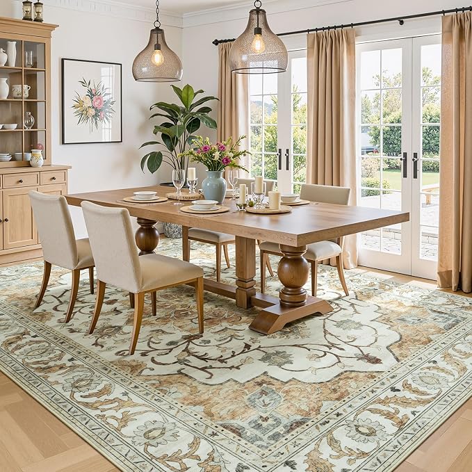 Lessymo Washable Area Rug for Living Room, 9x12 Large Rugs - Image 3