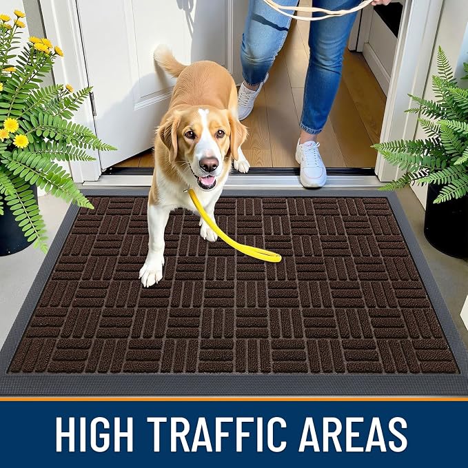 OLANLY Front Door Mat Outside Entrance 47x32, Heavy Duty Sturdy Natural Rubber - Image 6