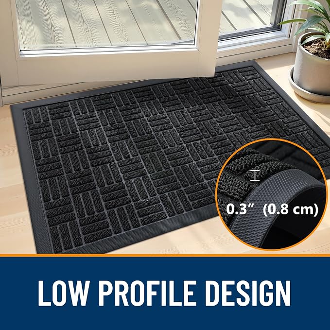 OLANLY Front Door Mat Outside Entrance 59x23, Heavy Duty Sturdy Natural Rubber - Image 5