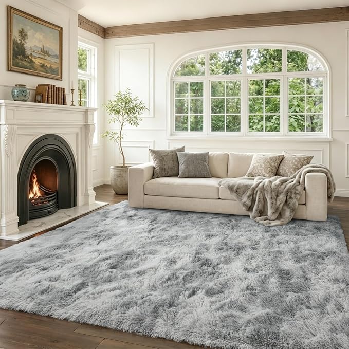 5x7 Ft Shag Area Rug for Bedroom, Tie Dyed Ultra Soft Fluffy Furry Rugs for - Image 2