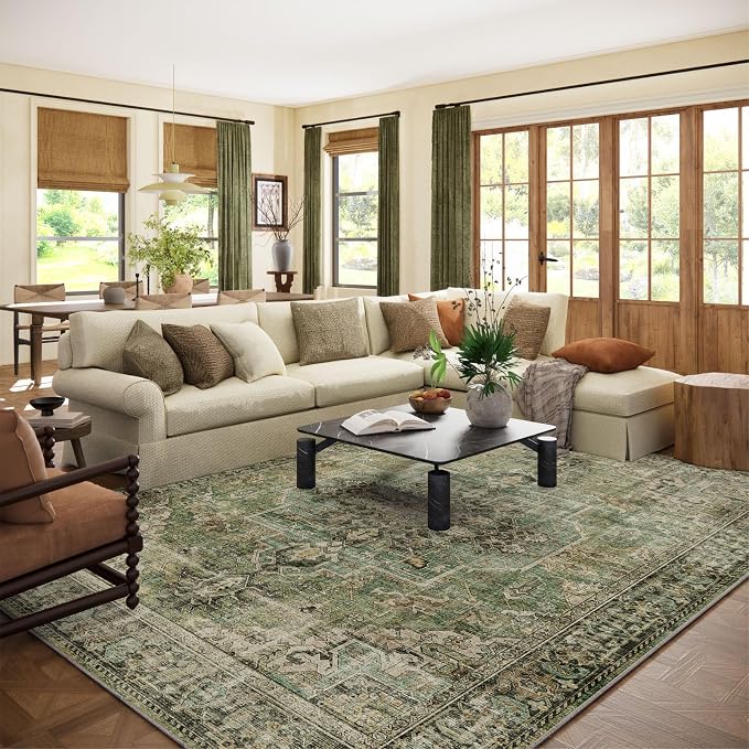 palohom 10x12 Area Rug Washable Rugs: Large Living Room Rug Stain Resistant Non by palohom
